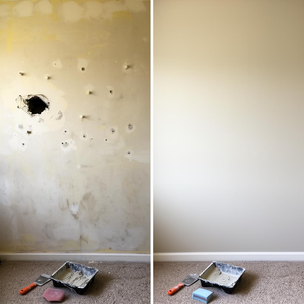 Drywall Patch & Repaint before and after